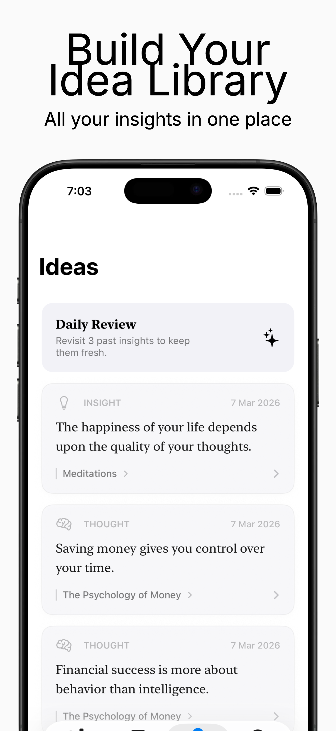 Reviewing book ideas and reflections